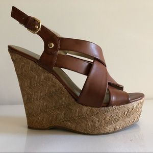 Guess Havana Leather Platform Wedge